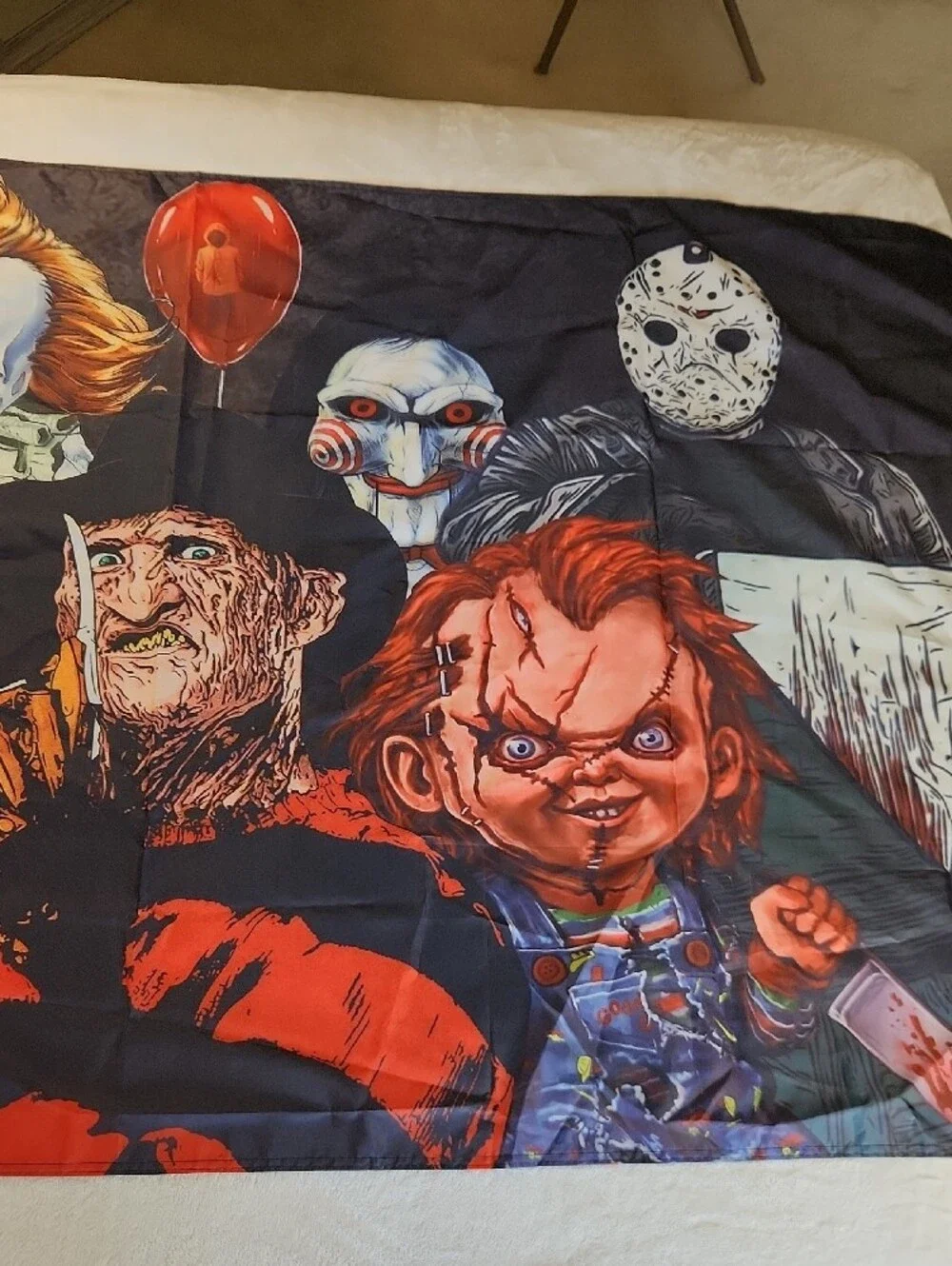 Horror Icons Black and Red Wall Tapestry 45.5 x 80 inches
